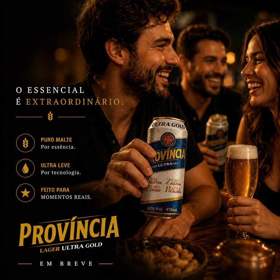 Amigos brindando com Província Ultra Gold